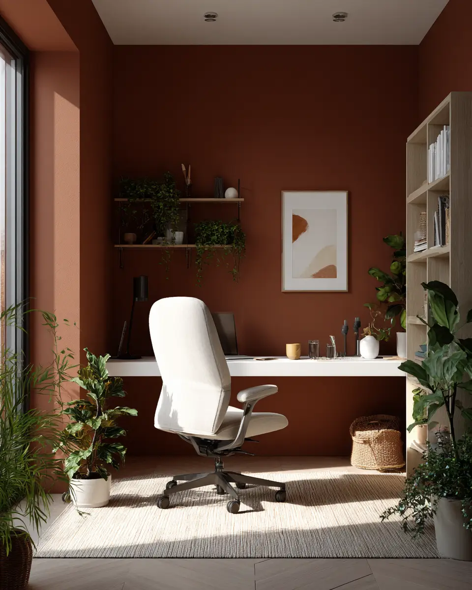 Warm Modern Home Office Decor Ideas