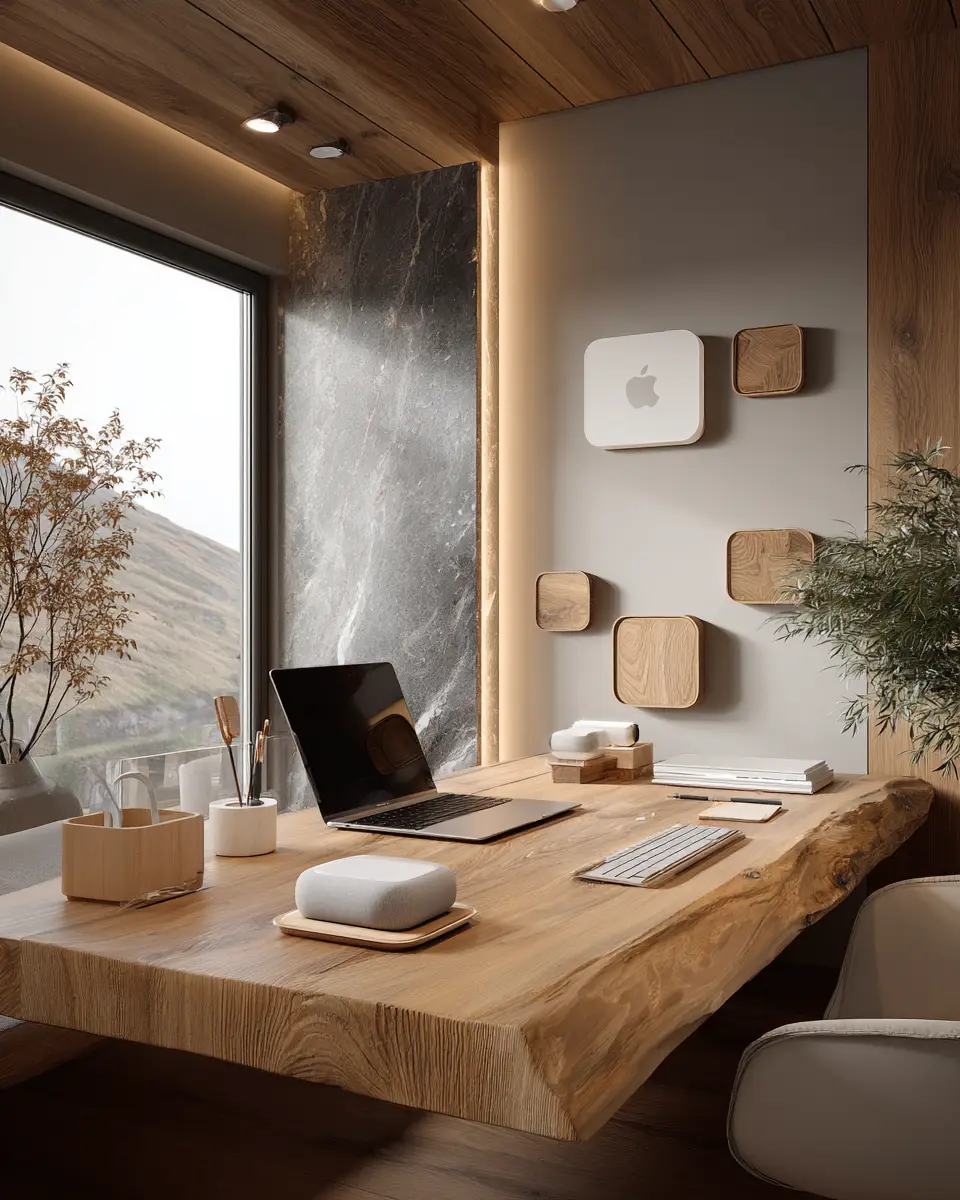 Warm Modern Home Office Decor Ideas