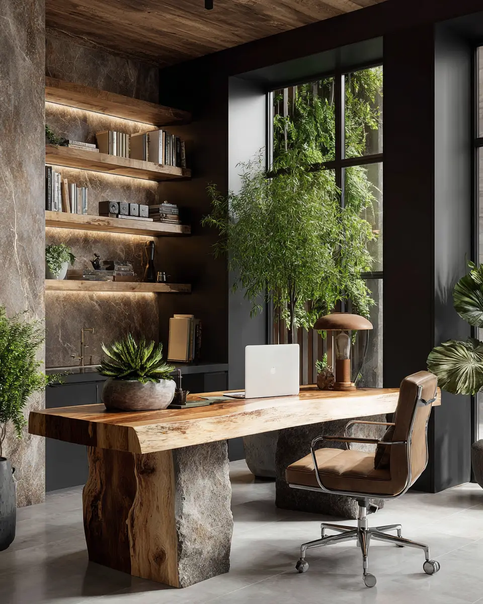 Warm Modern Home Office Decor Ideas