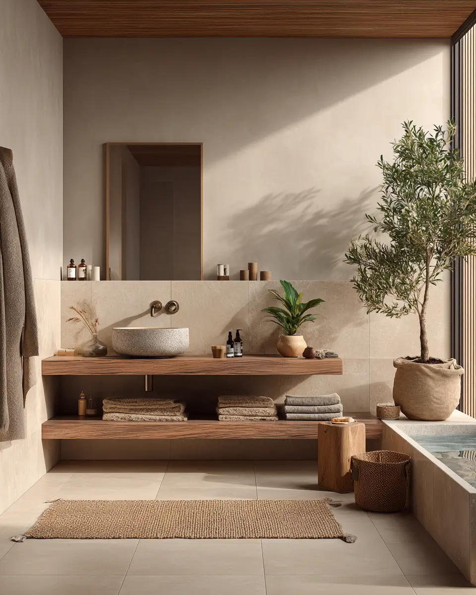 Warm Neutral Bathroom Decor Ideas