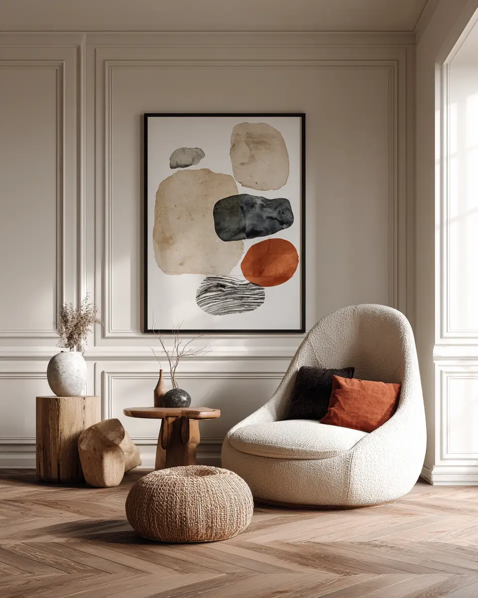 Warm Organic Modern Living Room Decor Ideas