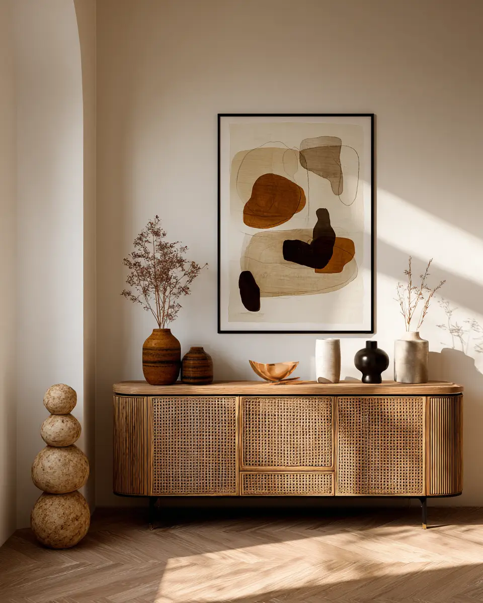 Warm Organic Modern Living Room Decor Ideas