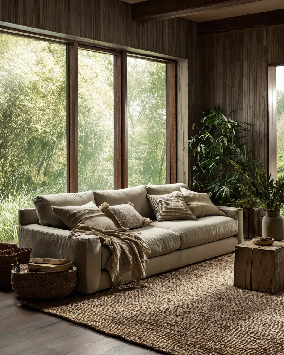 Warm Organic Modern Living Room Decor Ideas