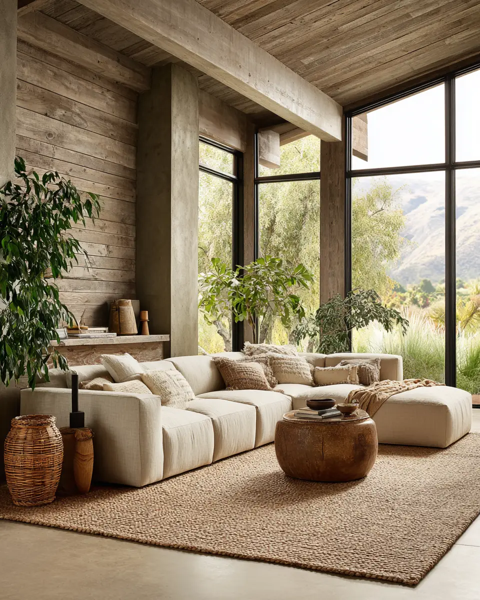 Warm Organic Modern Living Room Decor Ideas