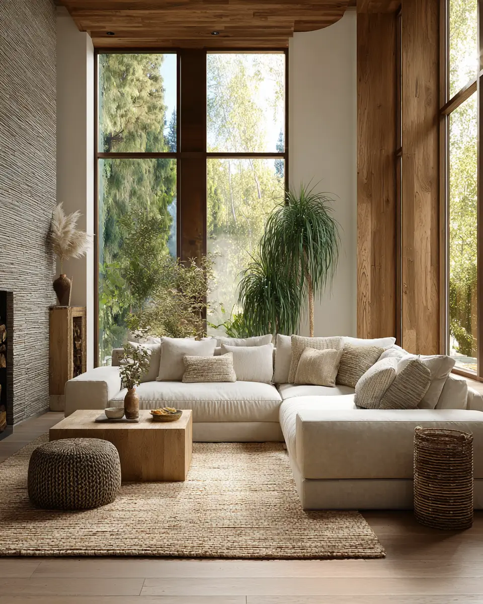 Warm Organic Modern Living Room Decor Ideas