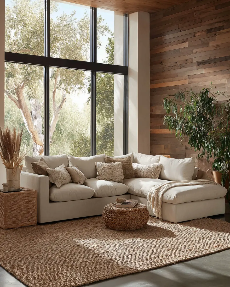 Warm Organic Modern Living Room Decor Ideas