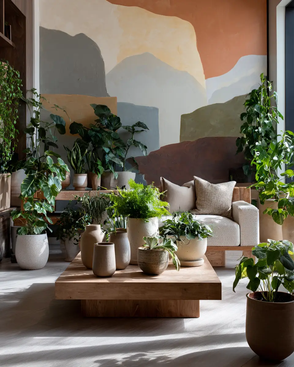 Warm Organic Modern Living Room Decor Ideas