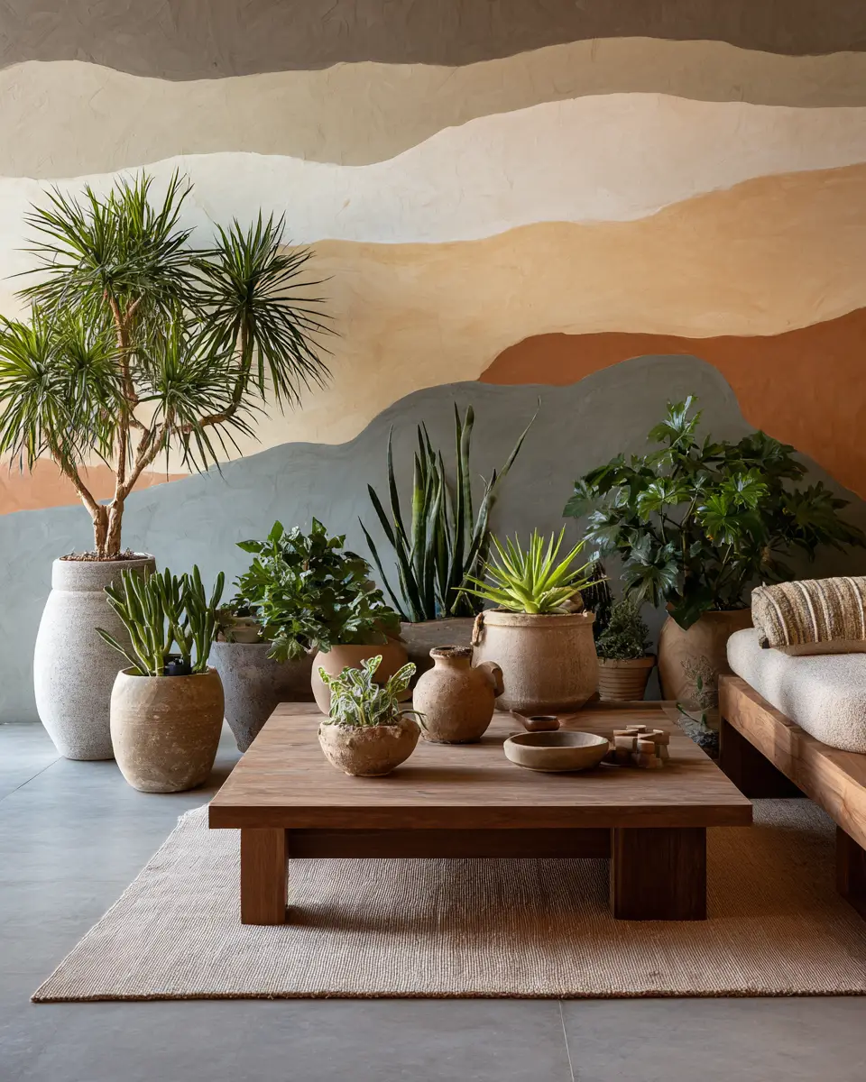 Warm Organic Modern Living Room Decor Ideas