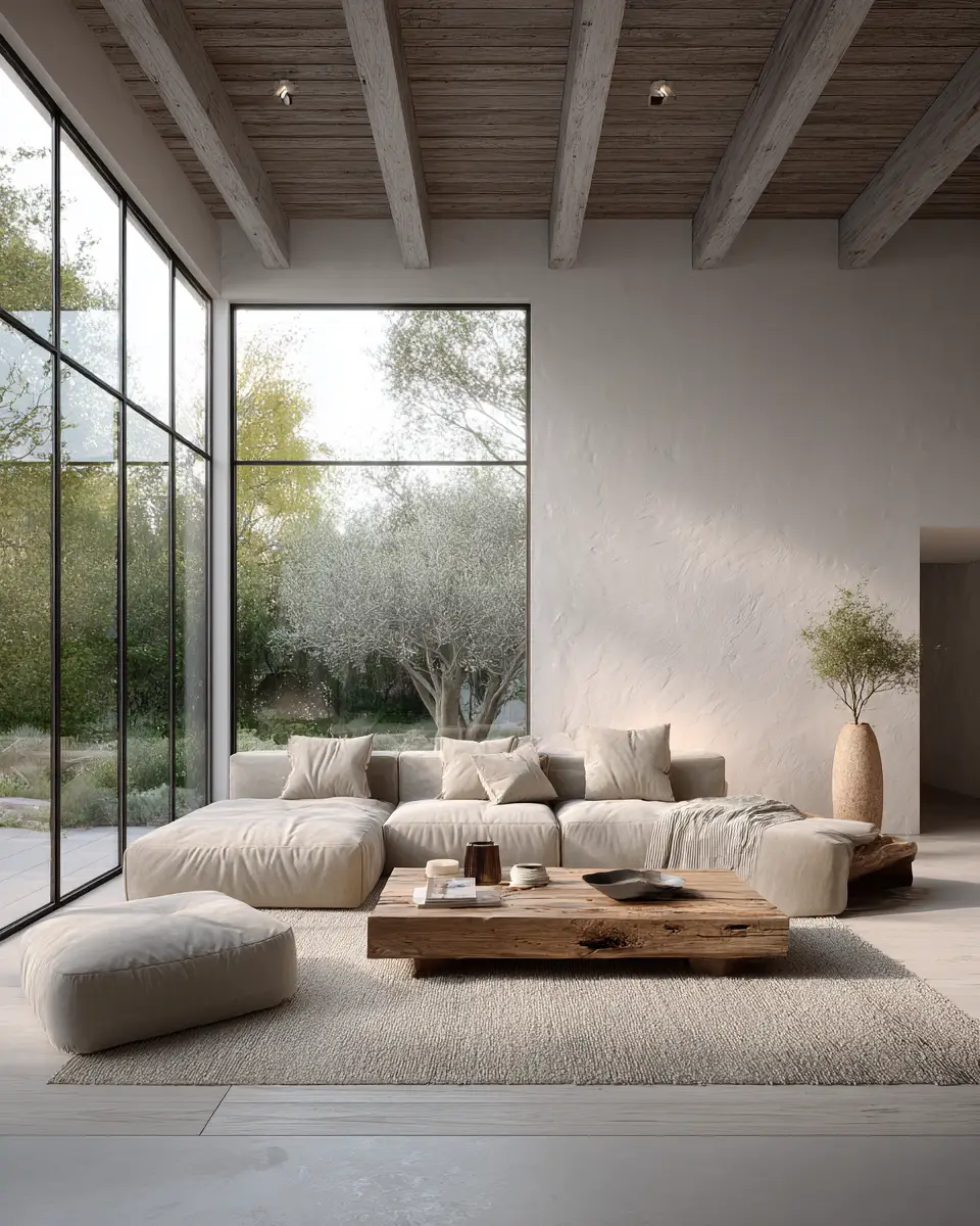 Warm Organic Modern Living Room Decor Ideas