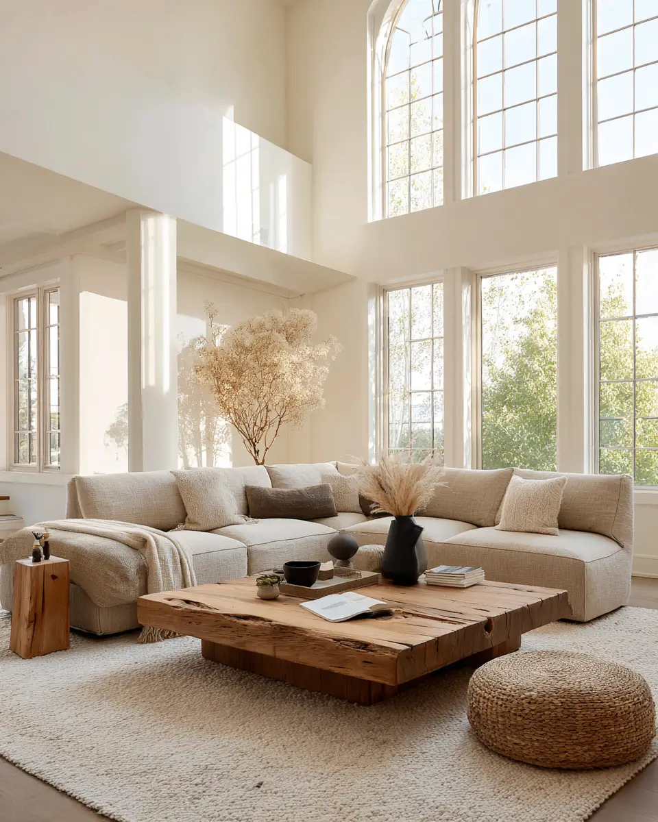 Warm Organic Modern Living Room Decor Ideas