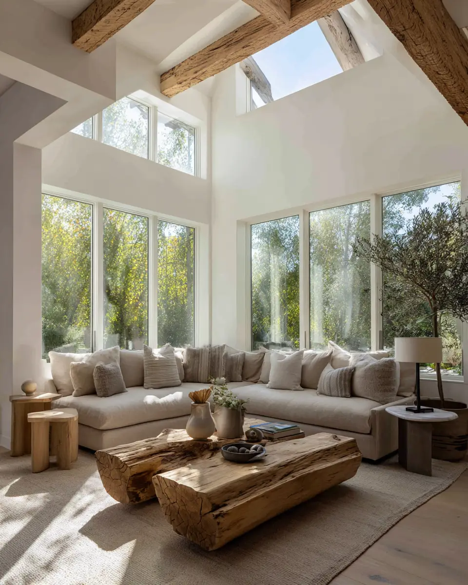 Warm Organic Modern Living Room Decor Ideas