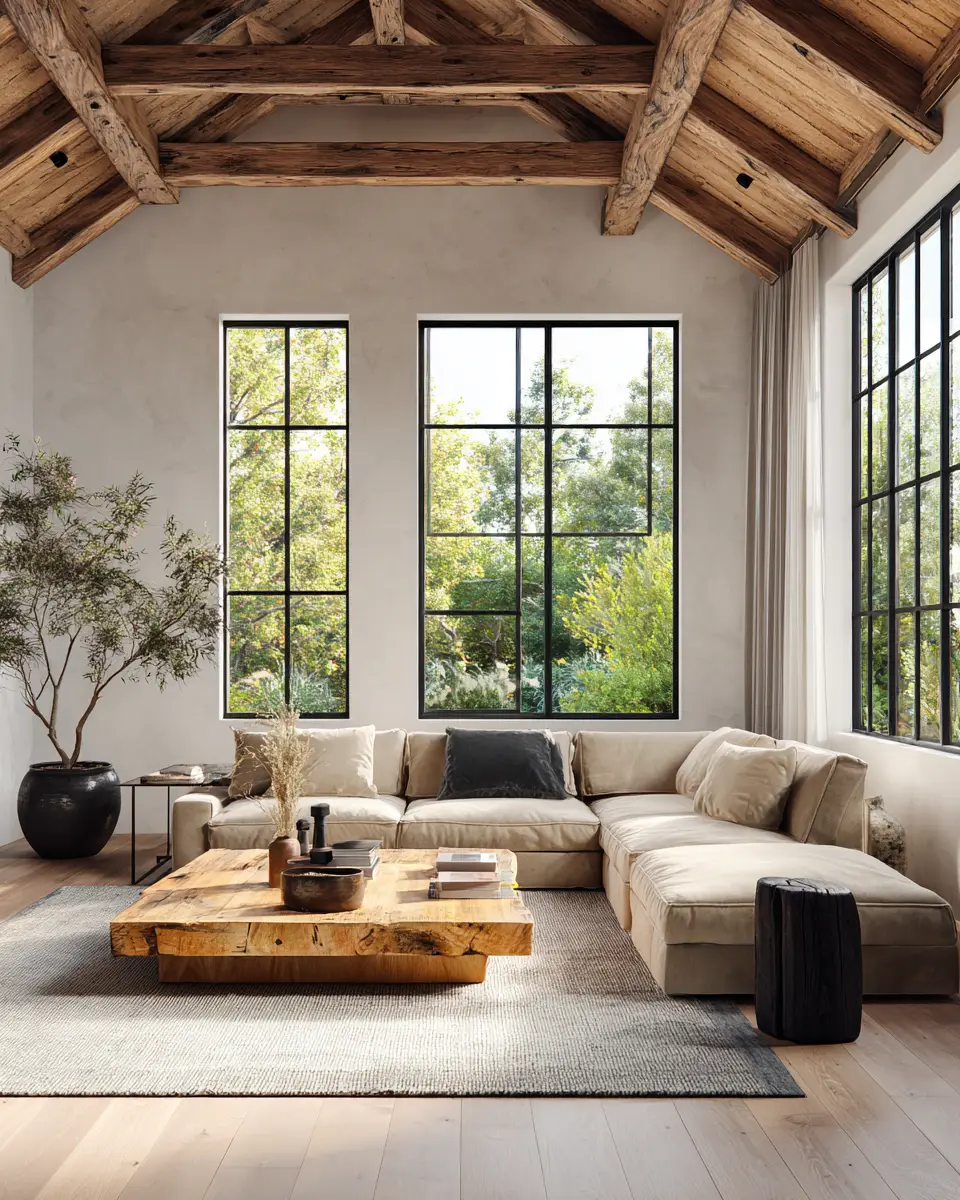 Warm Organic Modern Living Room Decor Ideas