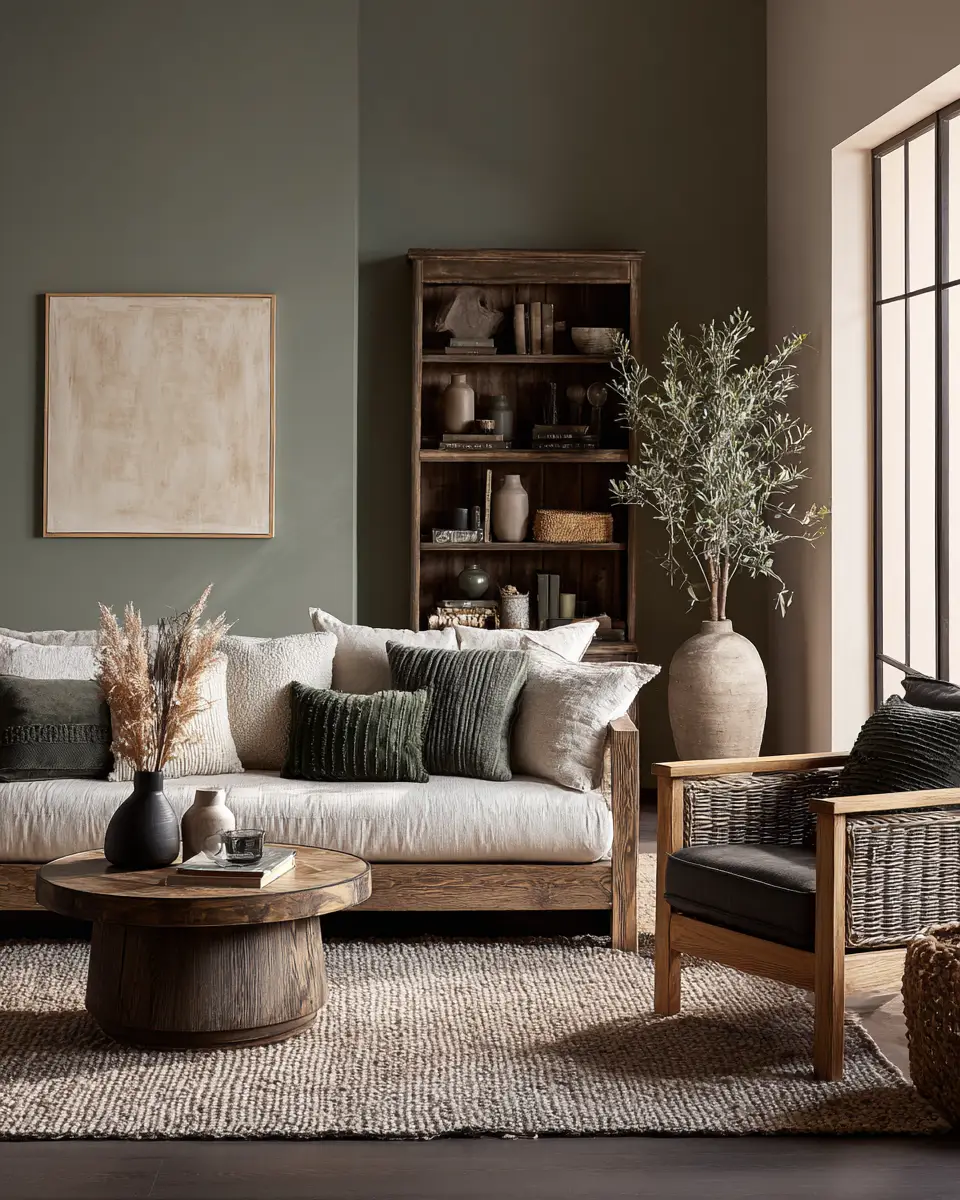 Warm Organic Modern Living Room Decor Ideas