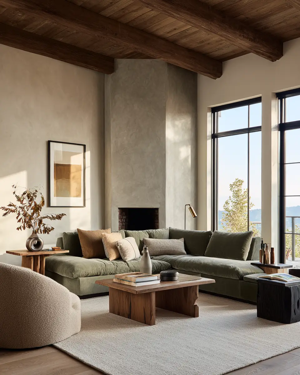 Warm Organic Modern Living Room Decor Ideas