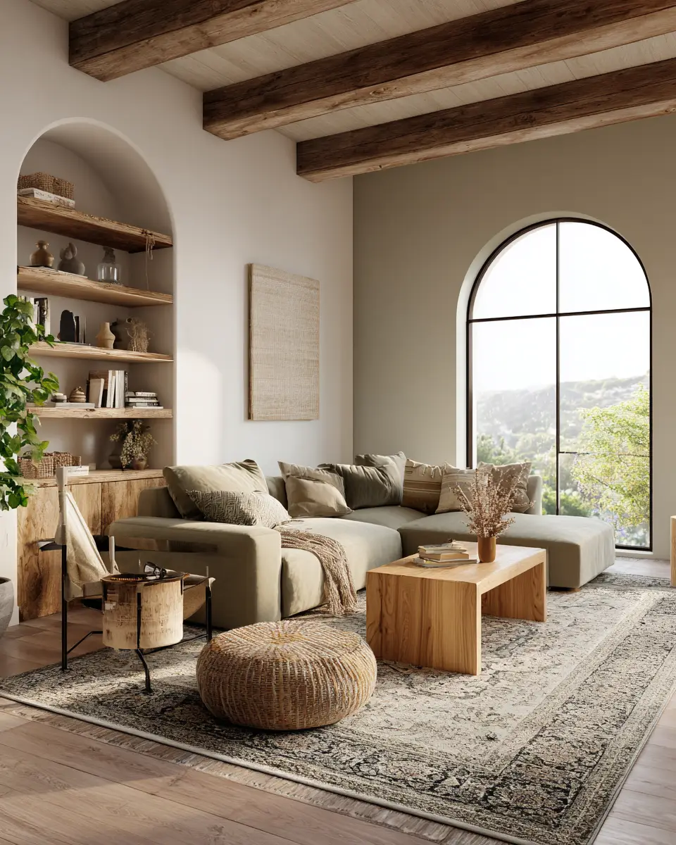 Warm Organic Modern Living Room Decor Ideas