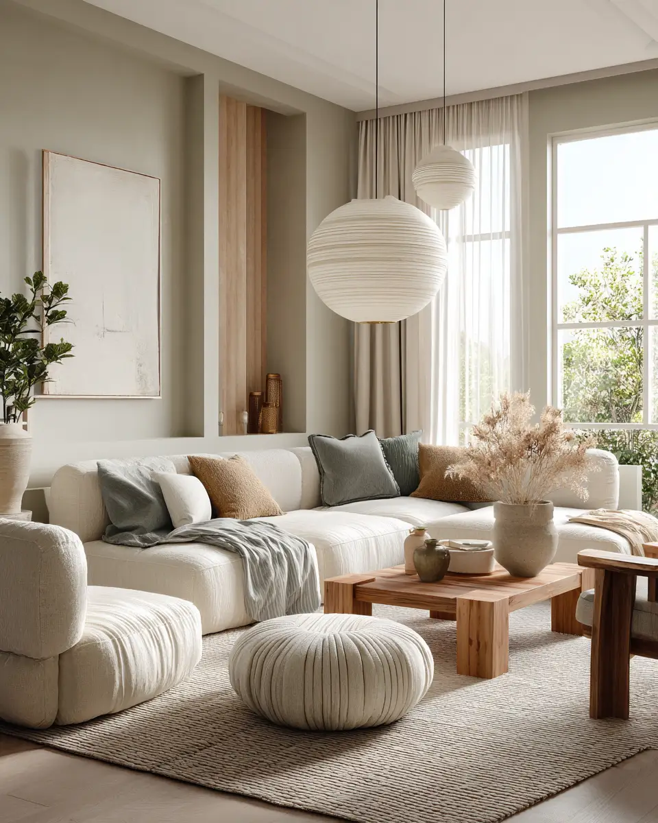 Warm Organic Modern Living Room Decor Ideas