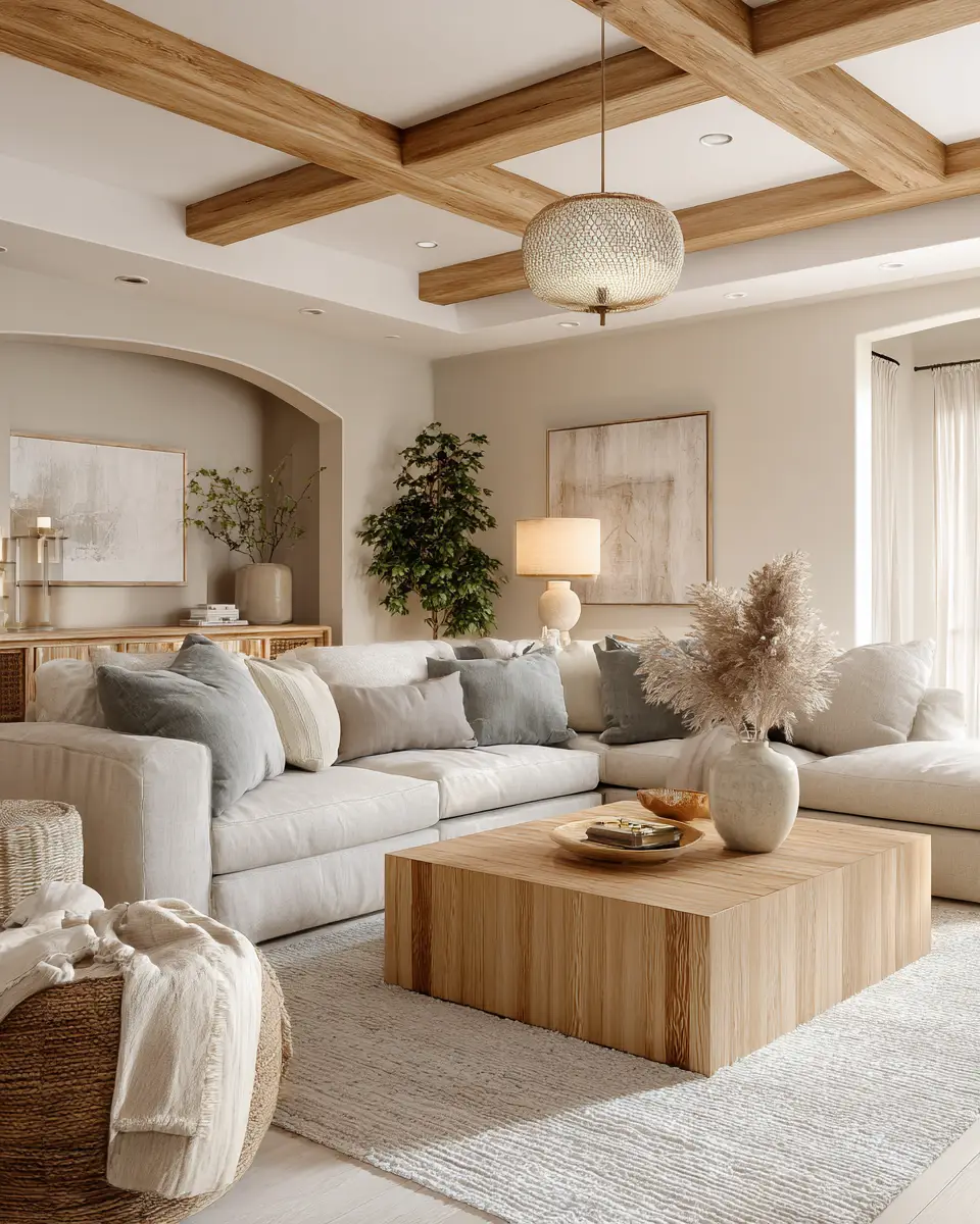 Warm Organic Modern Living Room Decor Ideas