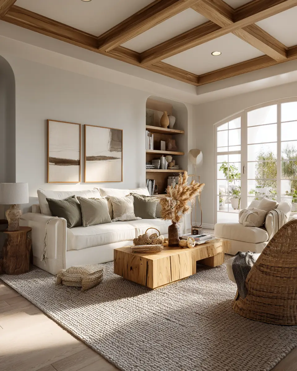 Warm Organic Modern Living Room Decor Ideas