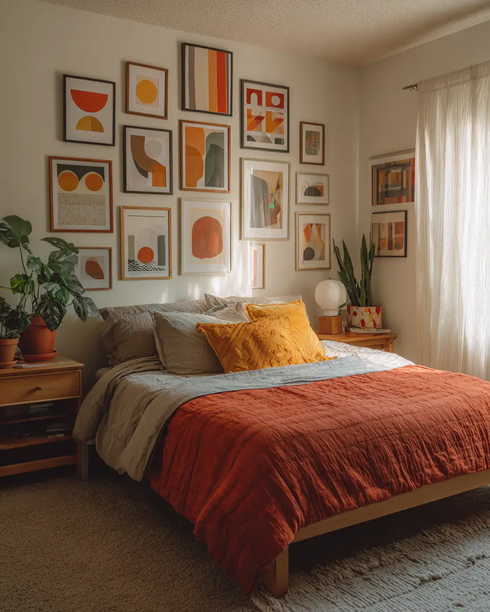 Warm Retro Bedroom Decor Ideas