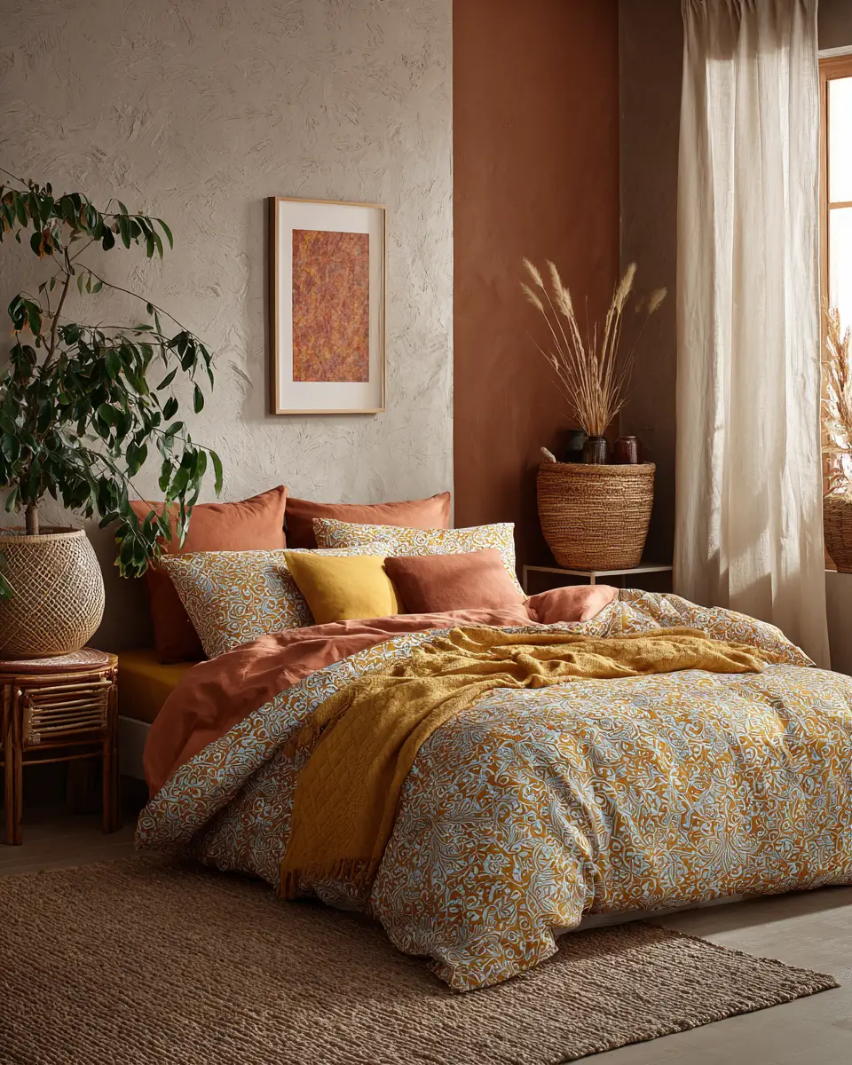 Warm Retro Bedroom Decor Ideas