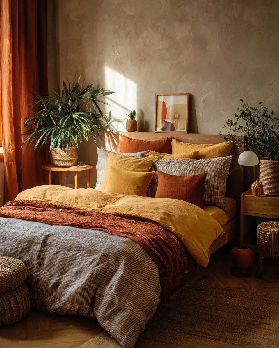 Warm Retro Bedroom Decor Ideas