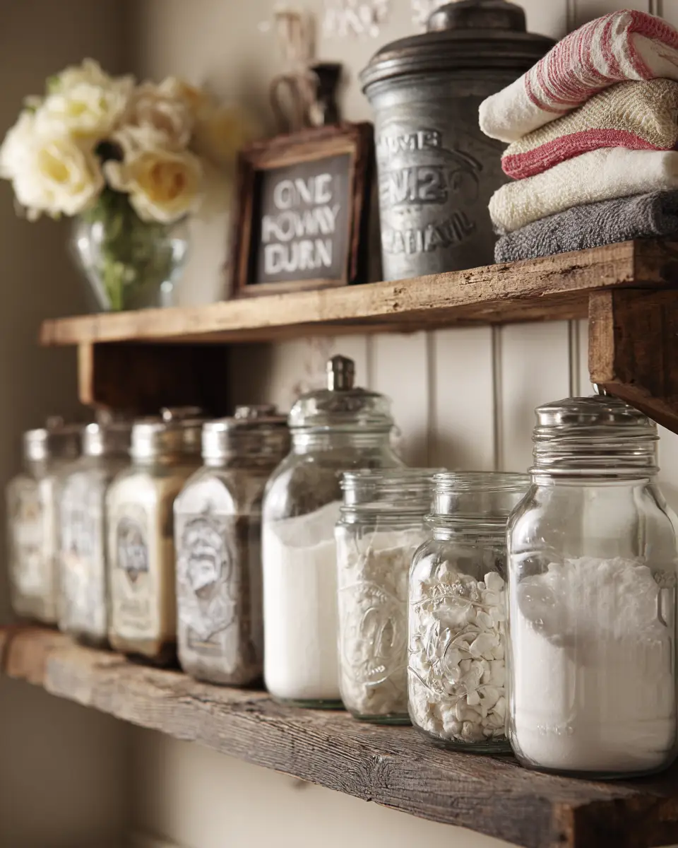 Warm Shabby Chic Laundry Room Decor Ideas