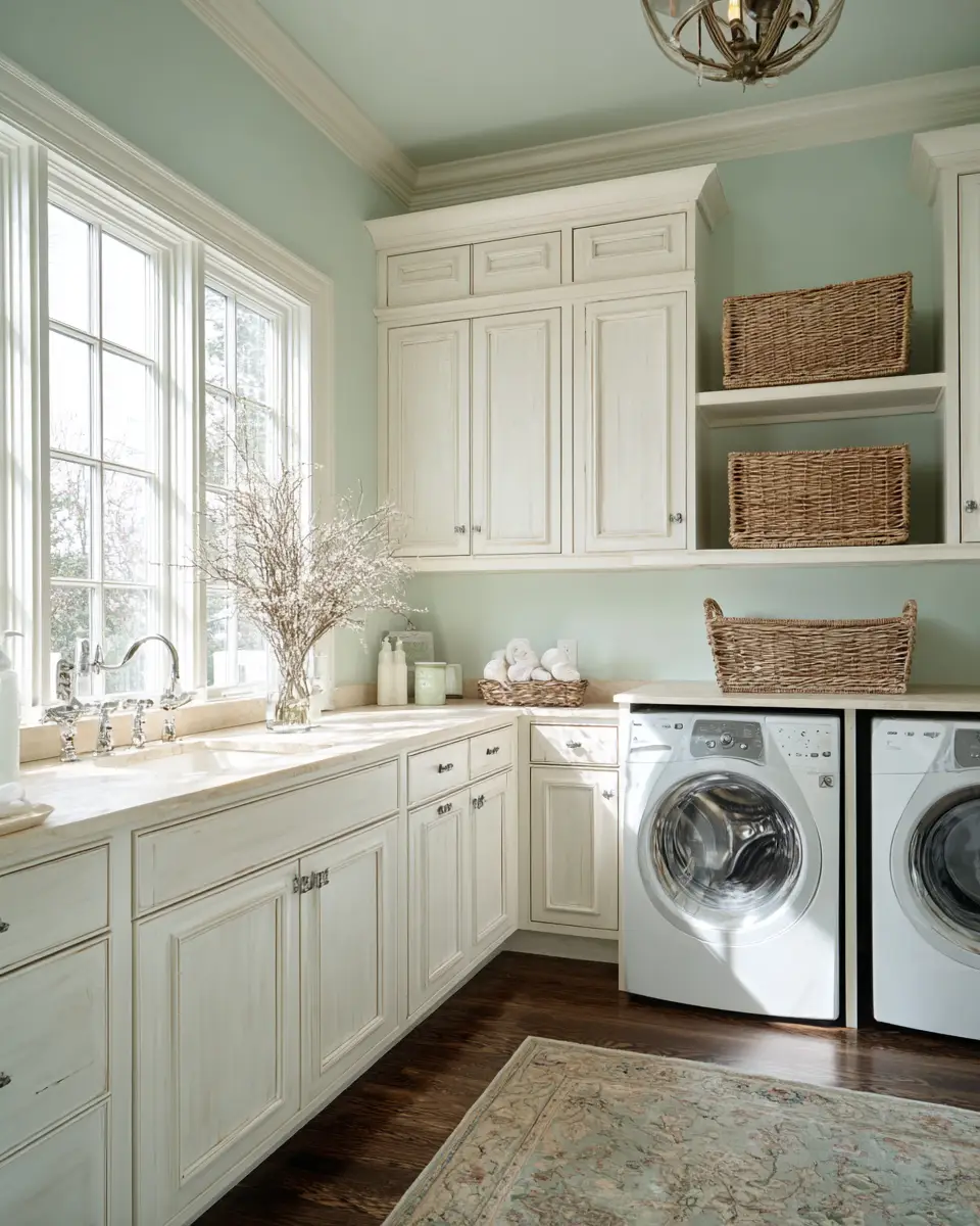 Warm Shabby Chic Laundry Room Decor Ideas