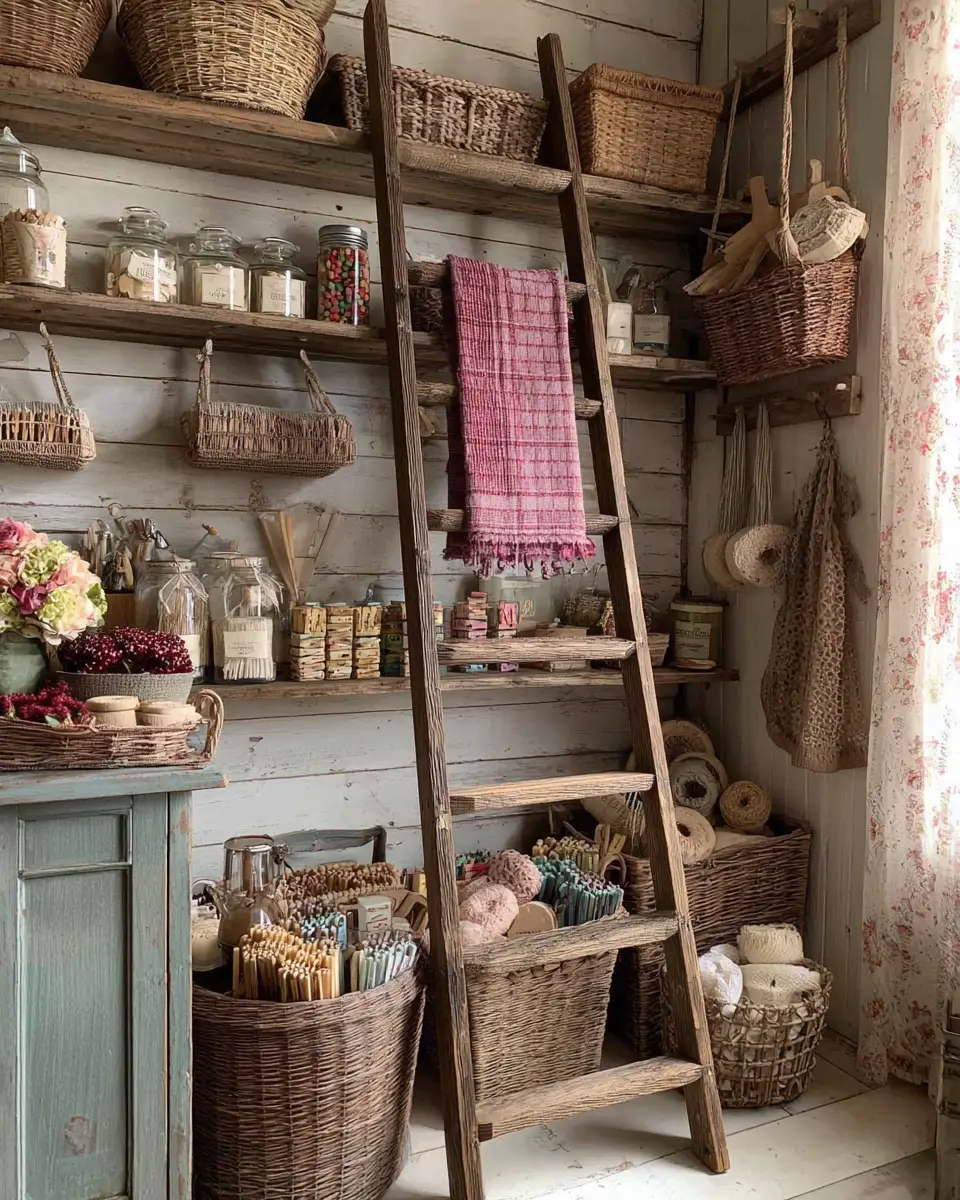 Warm Shabby Chic Laundry Room Decor Ideas