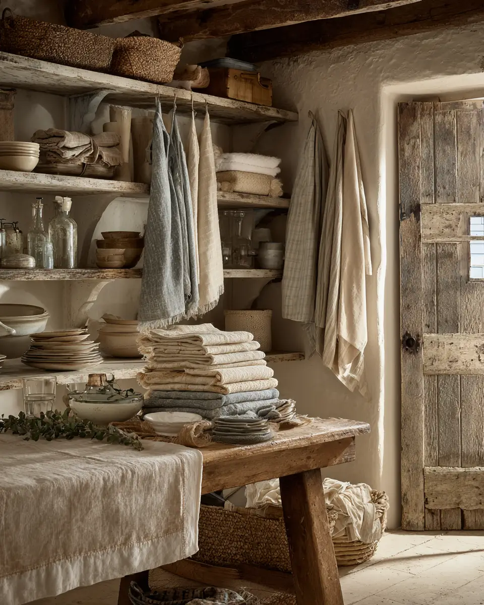 Warm Shabby Chic Laundry Room Decor Ideas