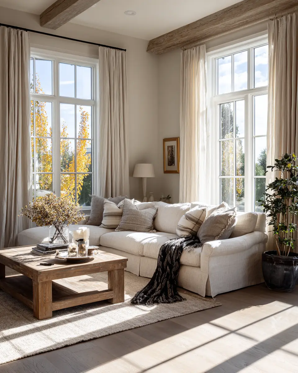 Warm Transitional Living Room Decor Ideas