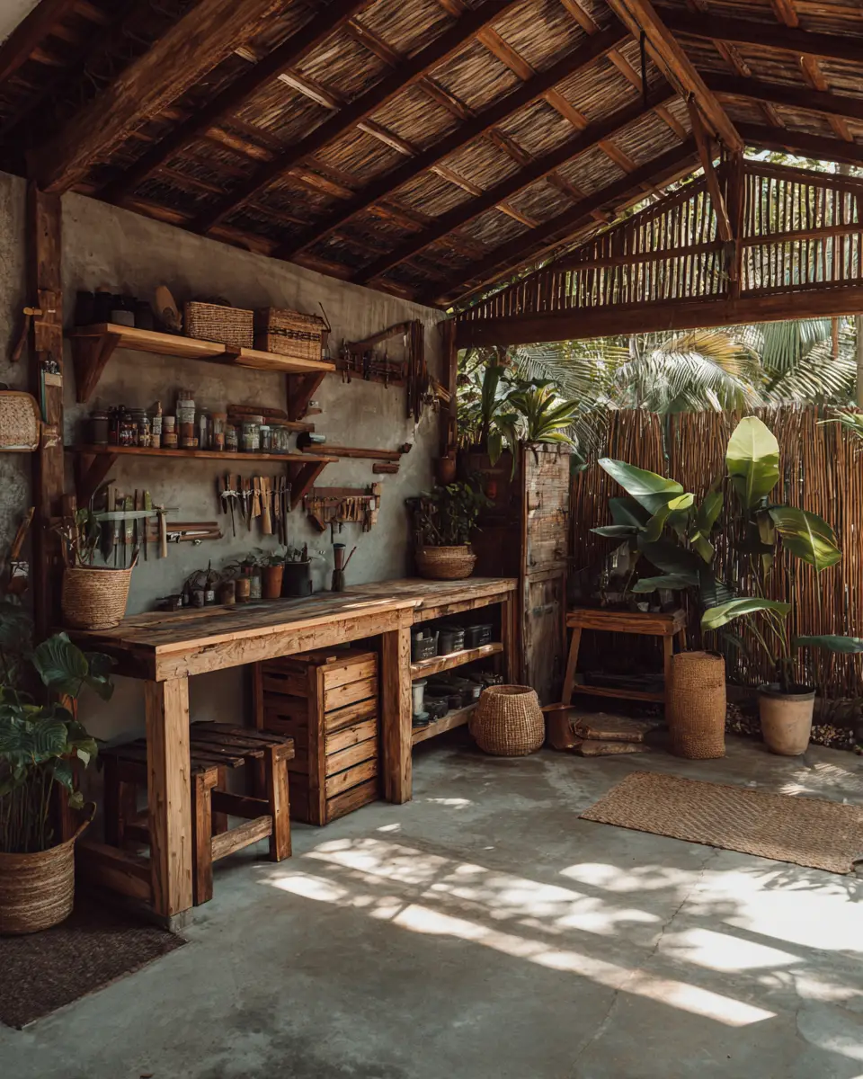 Warm Tropical Garage Decor Ideas