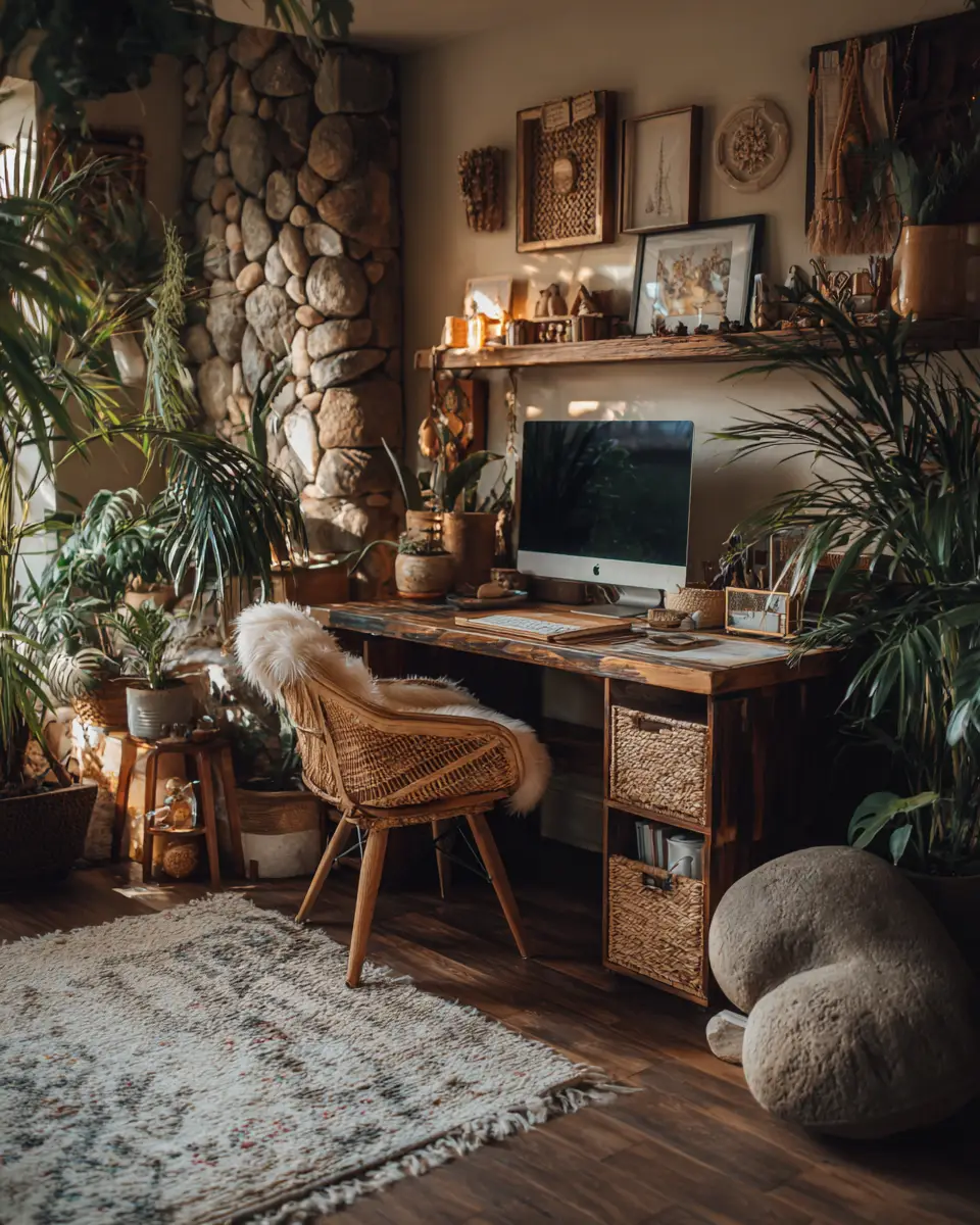 Warm Tropical Home Office Decor Ideas