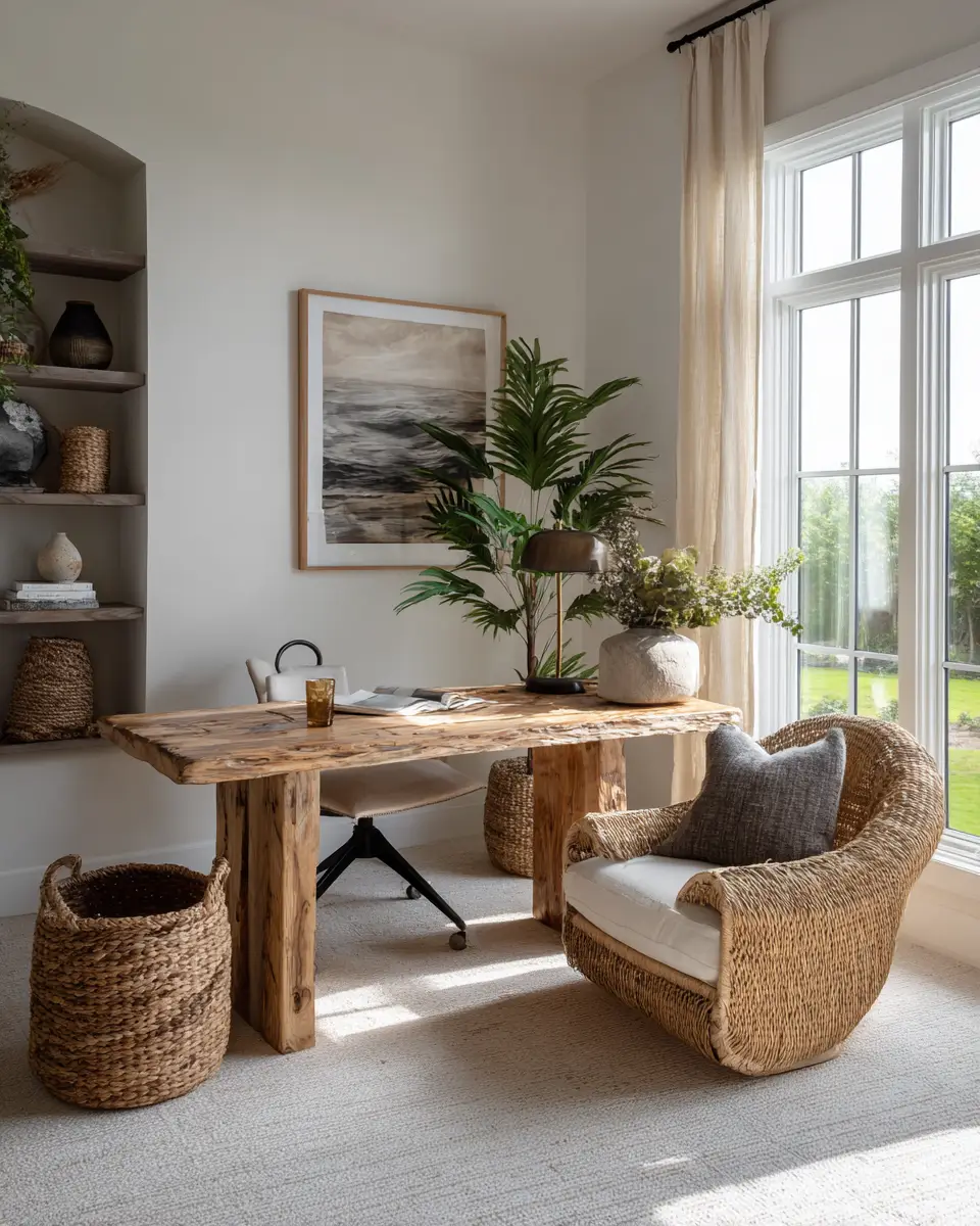 Warm Tropical Home Office Decor Ideas