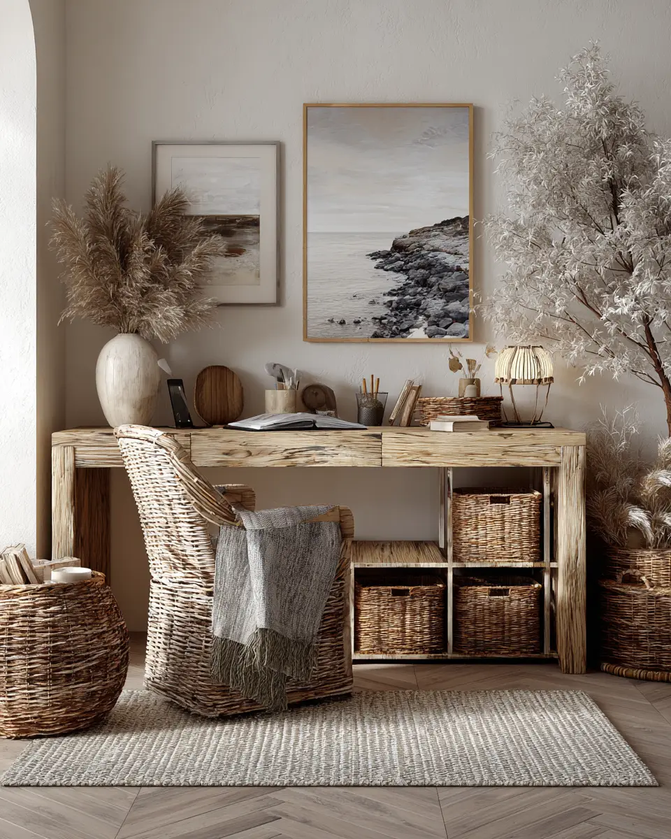 Warm Tropical Home Office Decor Ideas