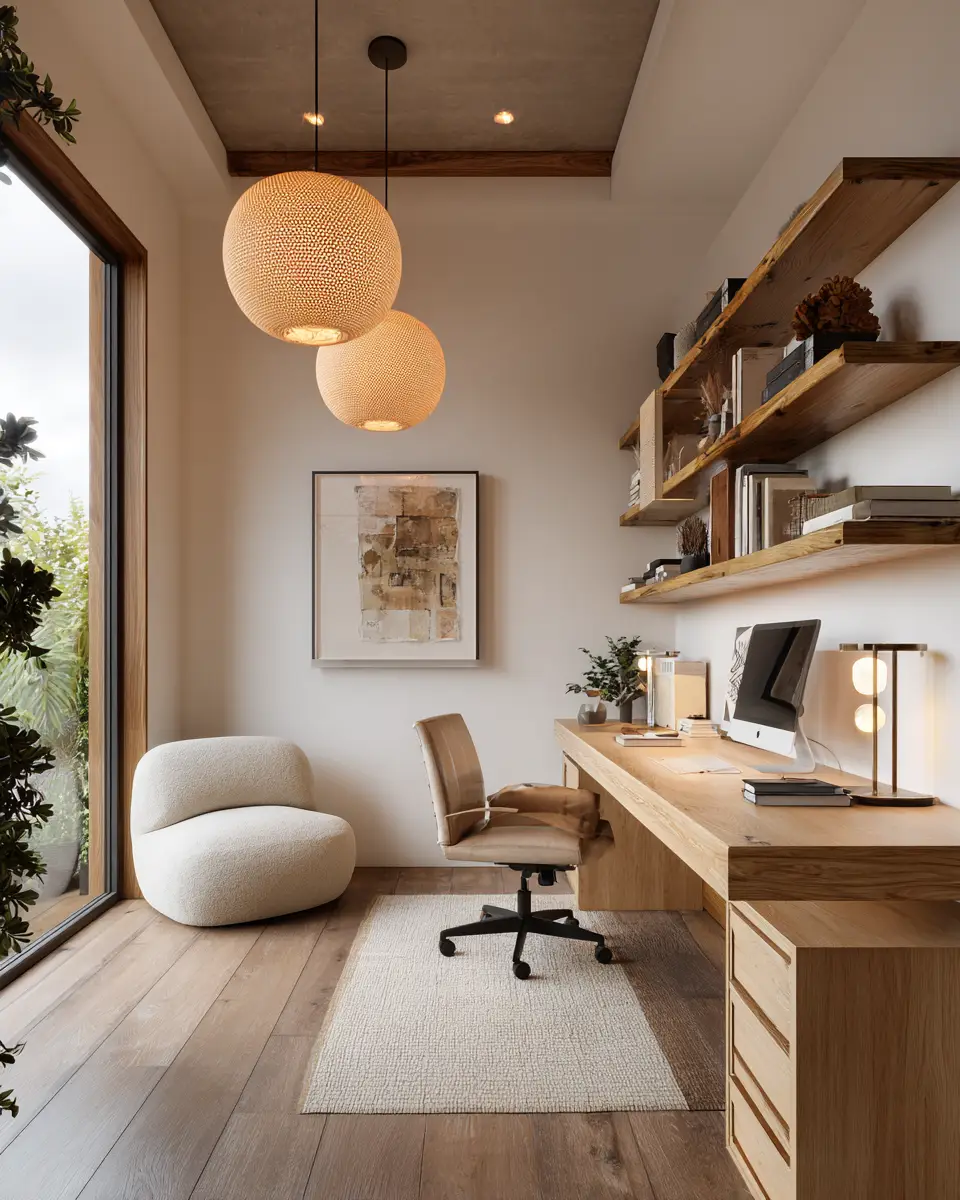 Warm Tropical Home Office Decor Ideas