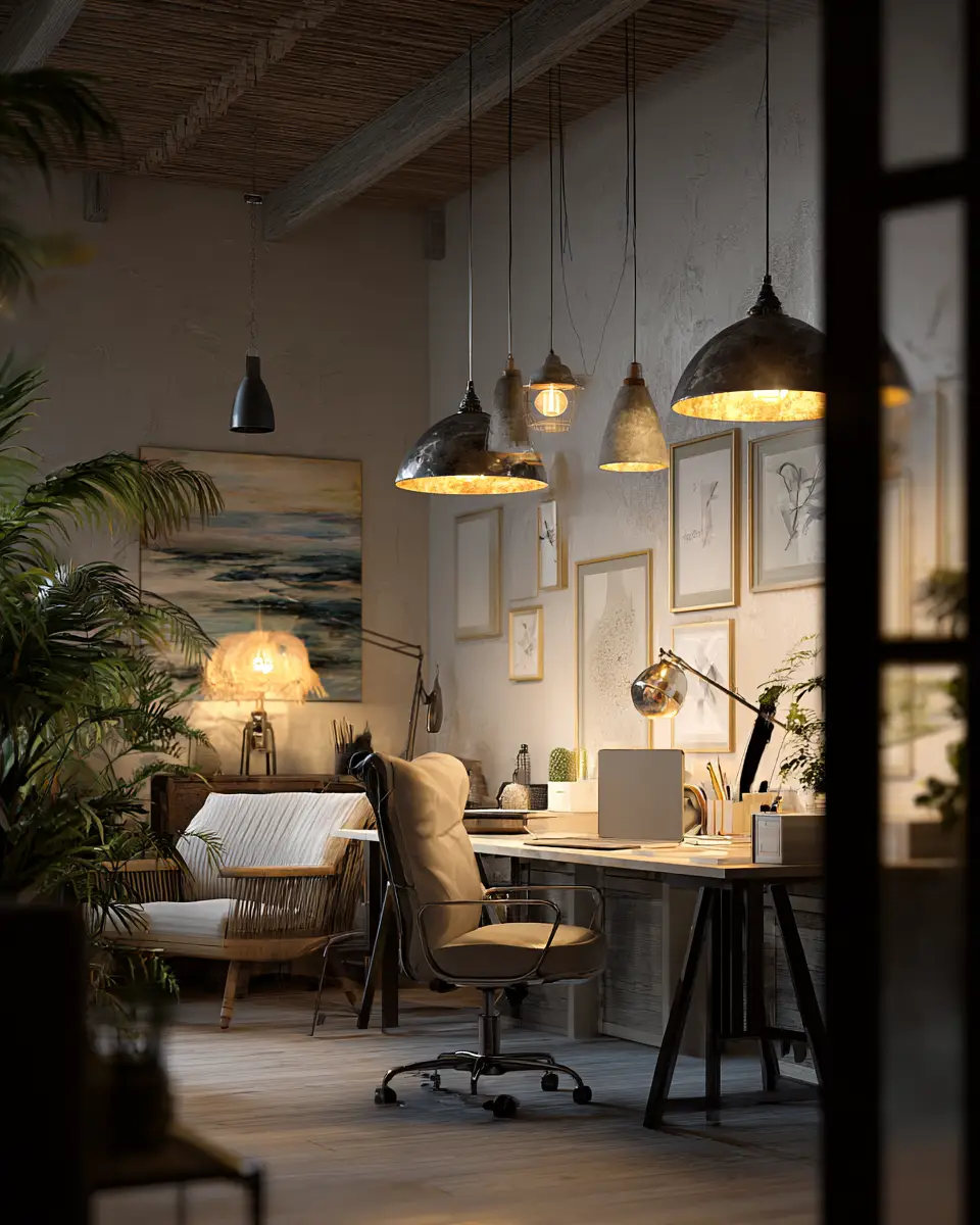 Warm Tropical Home Office Decor Ideas