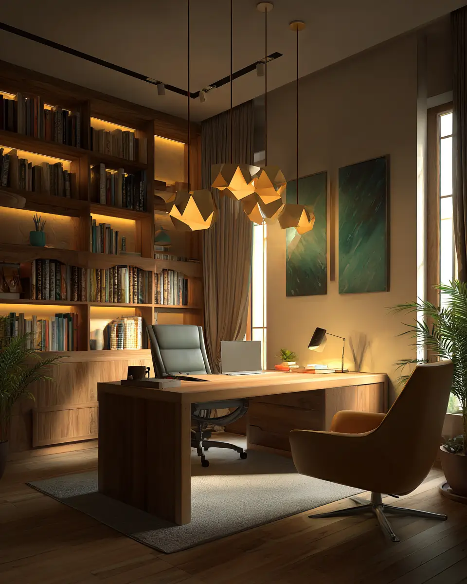 Warm Tropical Home Office Decor Ideas