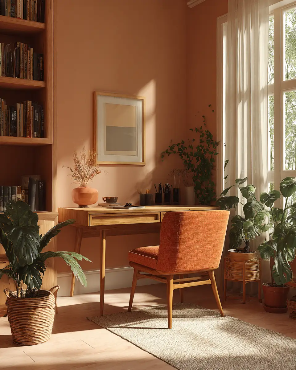 Warm Tropical Home Office Decor Ideas