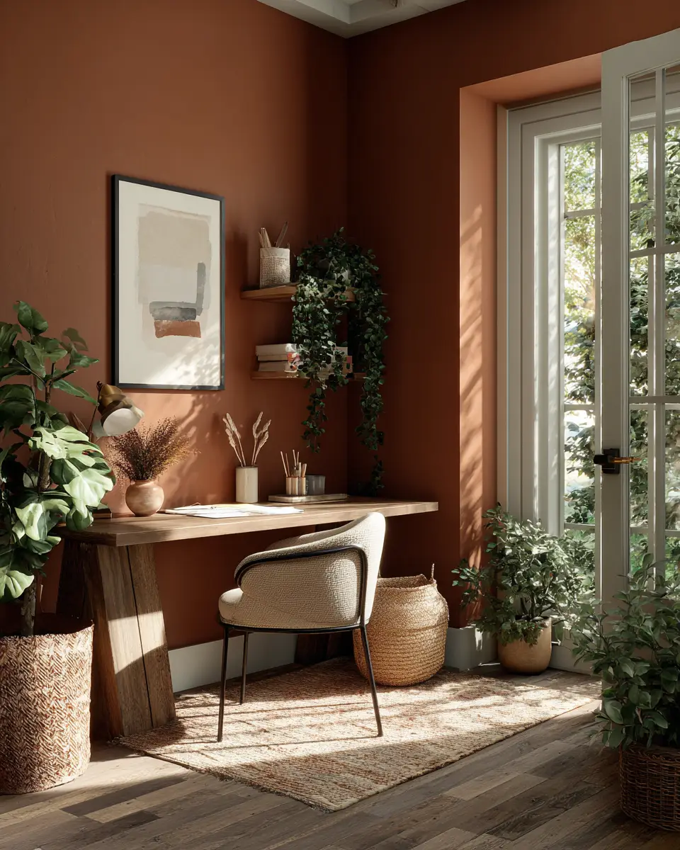 Warm Tropical Home Office Decor Ideas