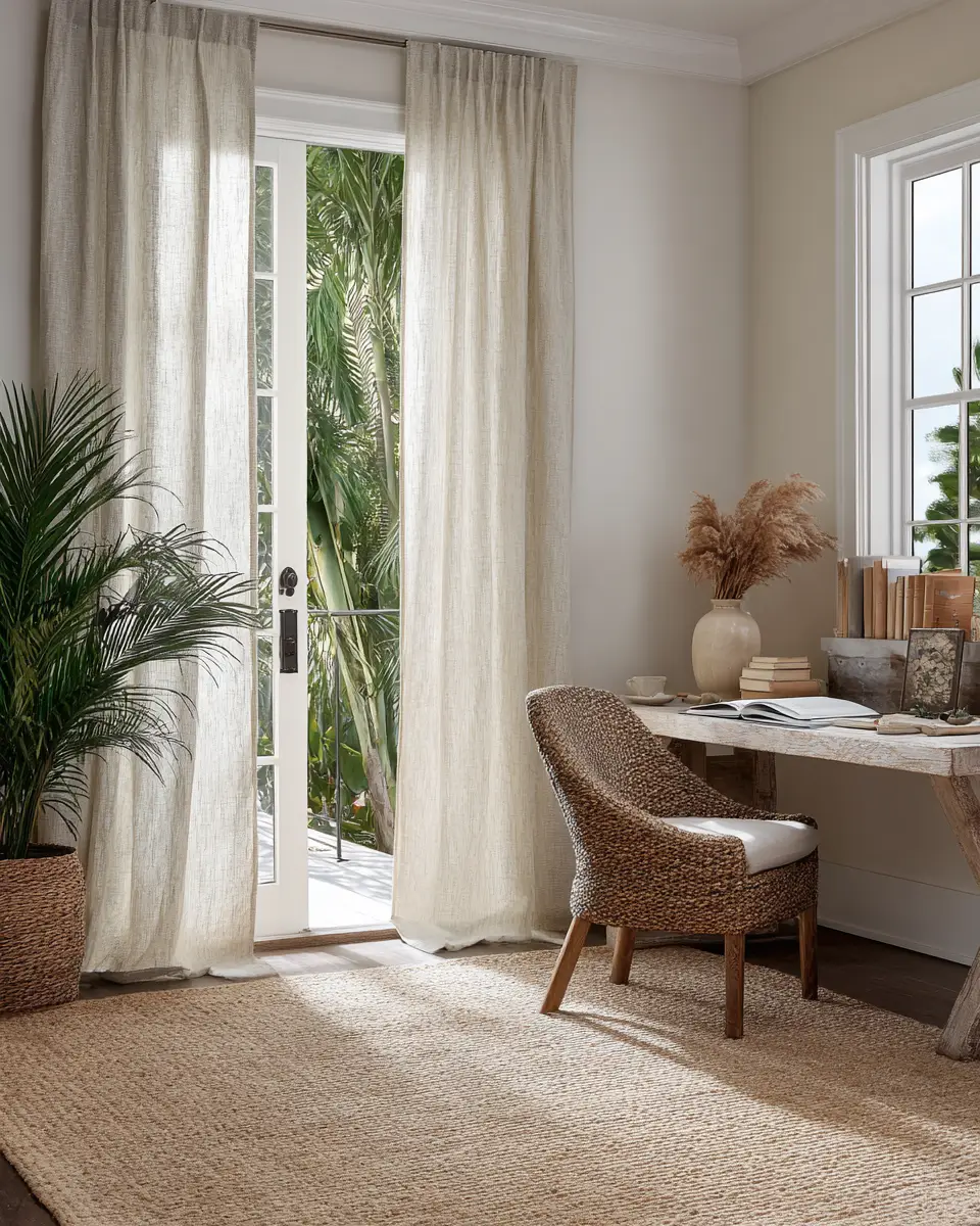 Warm Tropical Home Office Decor Ideas