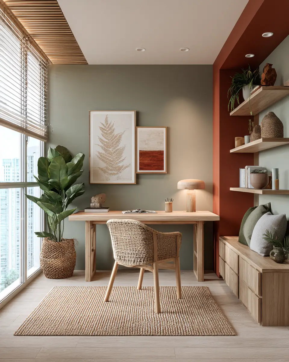 Warm Tropical Home Office Decor Ideas