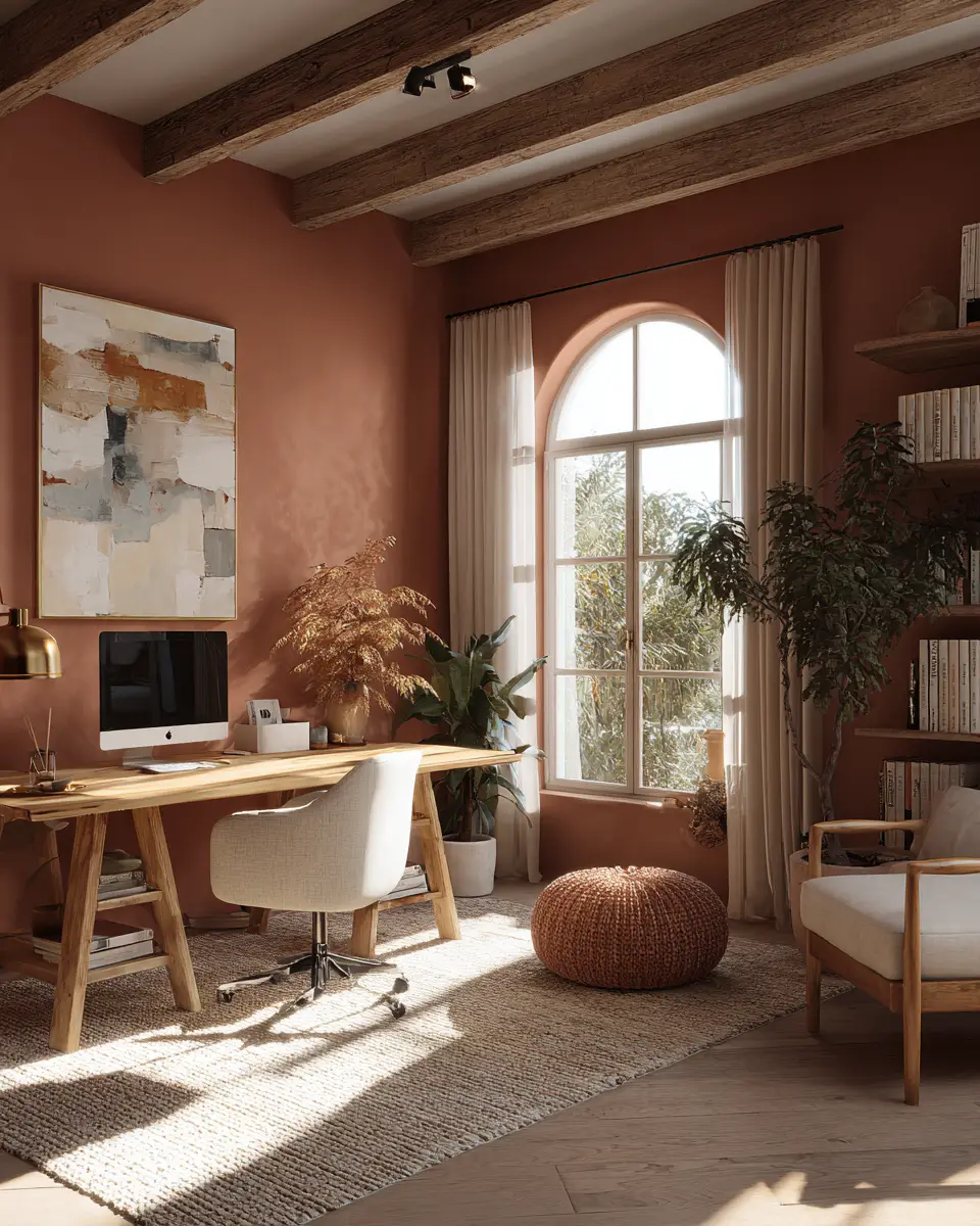 Warm Tropical Home Office Decor Ideas