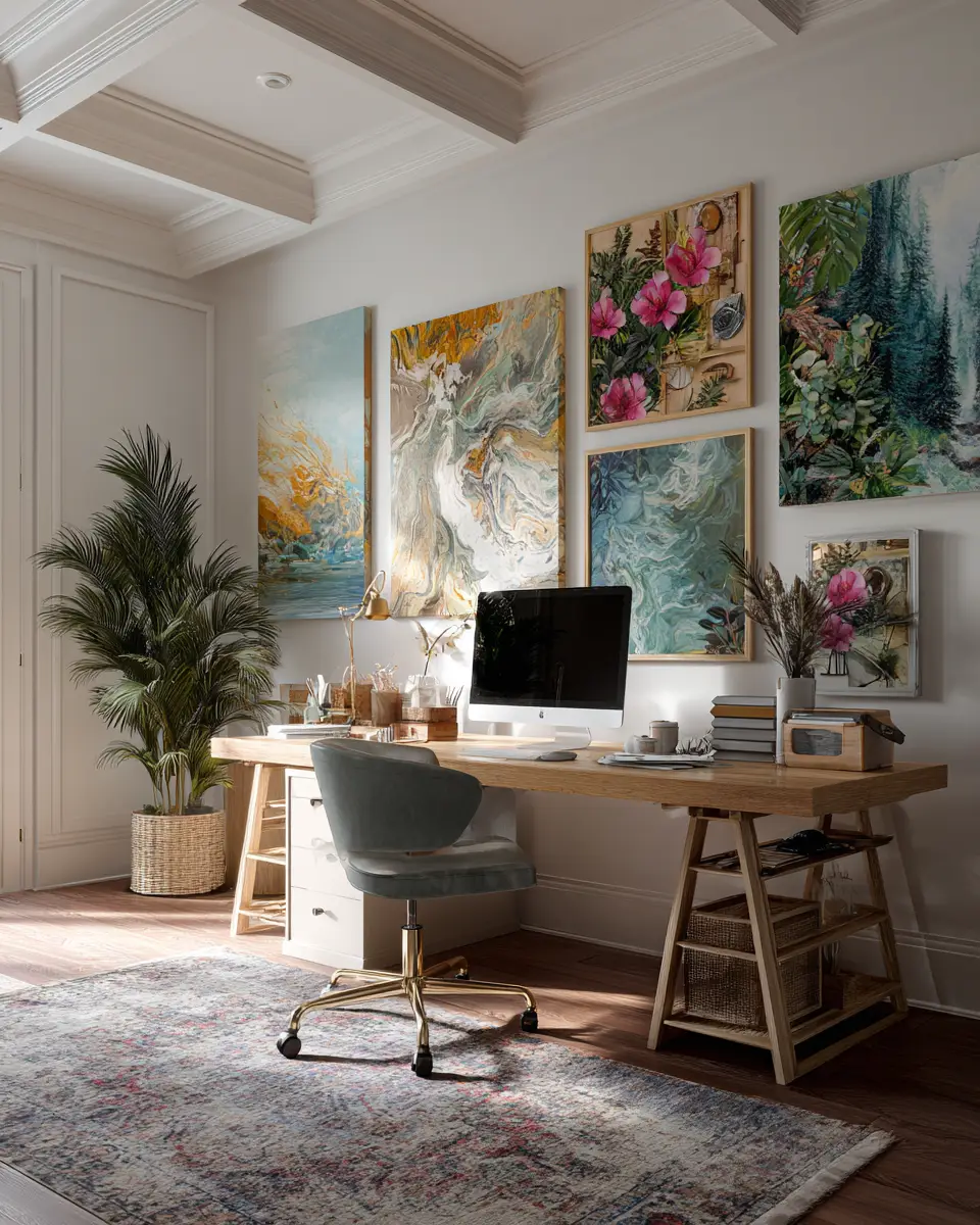Warm Tropical Home Office Decor Ideas