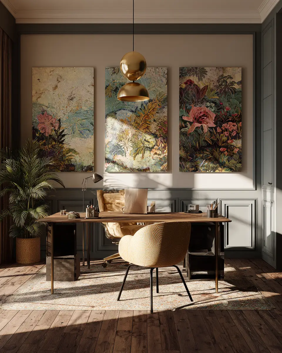 Warm Tropical Home Office Decor Ideas