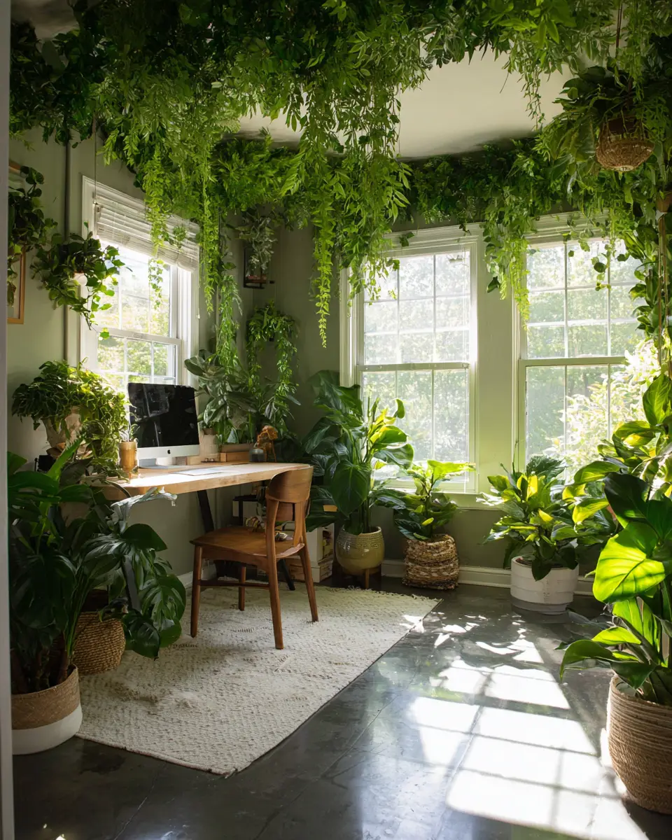 Warm Tropical Home Office Decor Ideas