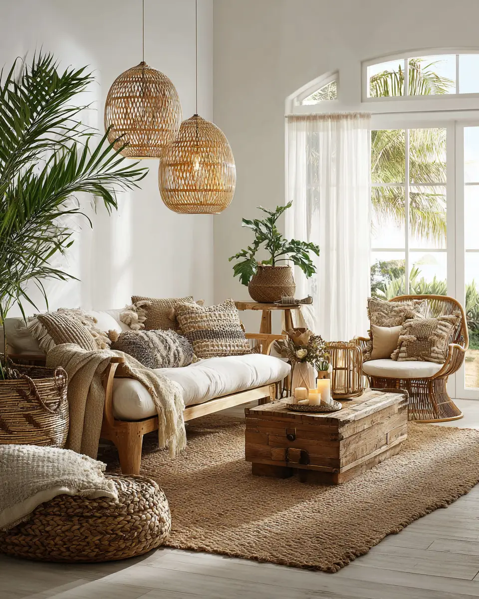 Warm Tropical Living Room Decor Ideas