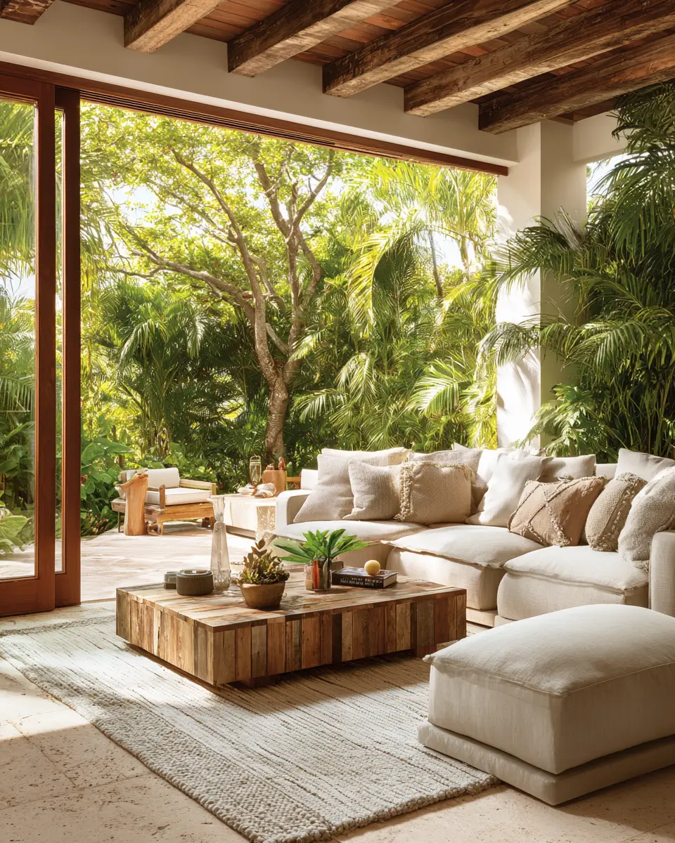 Warm Tropical Living Room Decor Ideas