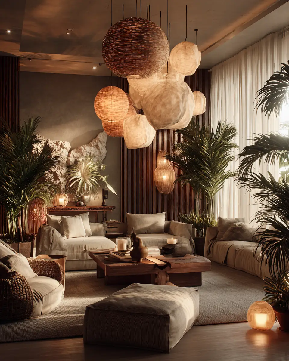 Warm Tropical Living Room Decor Ideas