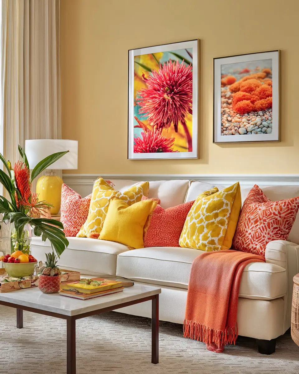 Warm Tropical Living Room Decor Ideas