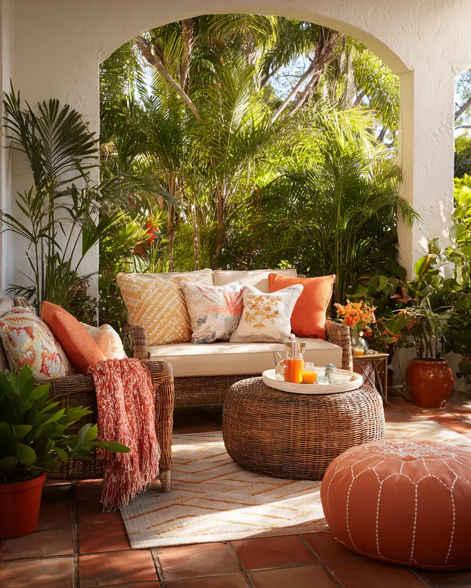 Warm Tropical Patio Decor Ideas
